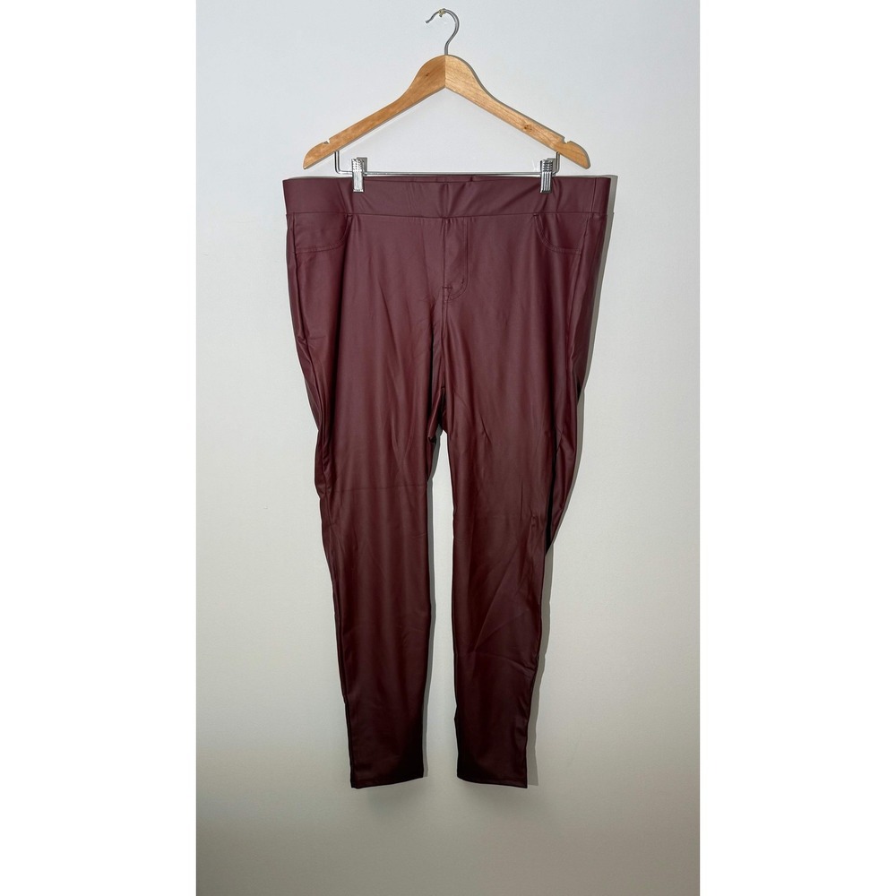 Torrid Burgundy Faux Leather Skinny Legging Pants, Size 3XL